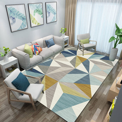 Pretty Nordic Style Rug Multicolor Geometric Color Block Rug Machine Washable Stain Resistant Anti-Slip Rug for Great Room Lake Blue Clearhalo 'Area Rug' 'Modern' 'Rugs' Rug' 2184801