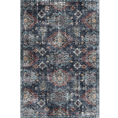 Moroccan Style Print Rug Multicolor Polyester Carpet Anti-Slip Pet Friendly Machine Washable Rug for Family Room Dark Blue Clearhalo 'Area Rug' 'Moroccan' 'Rugs' Rug' 2185524