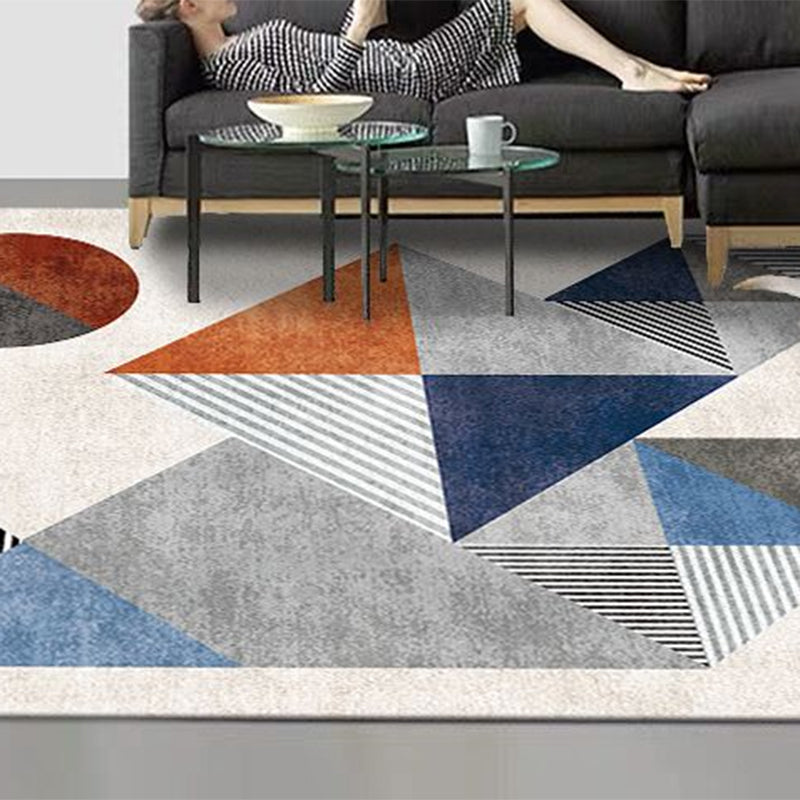 Mid-Century Living Room Rug Multi Color Architecture Colorblock Rug Polyester Pet Friendly Anti-Slip Washable Indoor Rug - Khaki - Clearhalo - 'Area Rug' - 'Rug' - 2186328