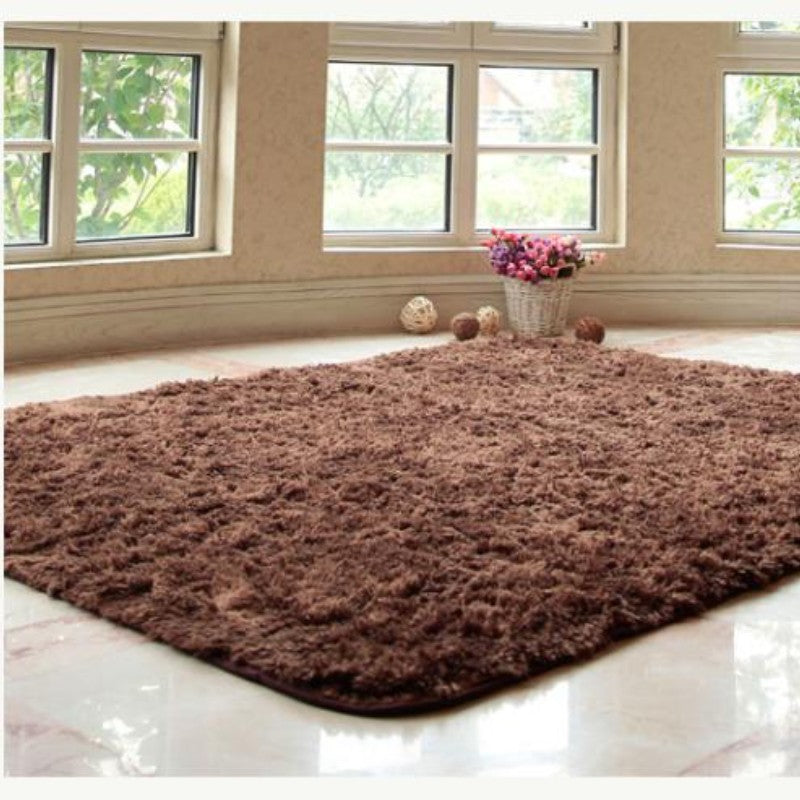 Feblilac Rectangular Solid Brown Tufted Bath Mat - view 2