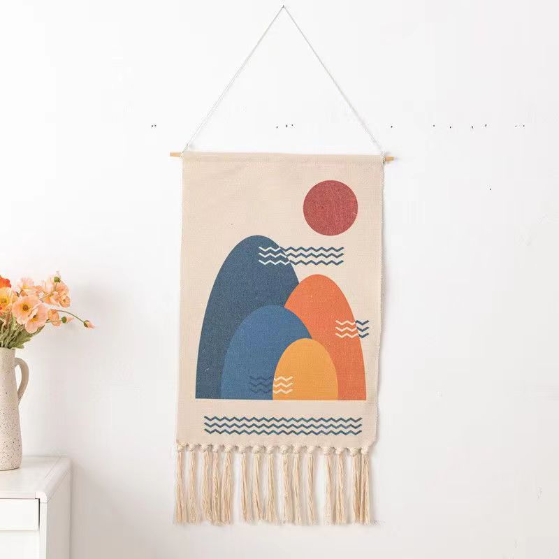 Feblilac Decorative Painting Print Tassel Tapestry - view 4
