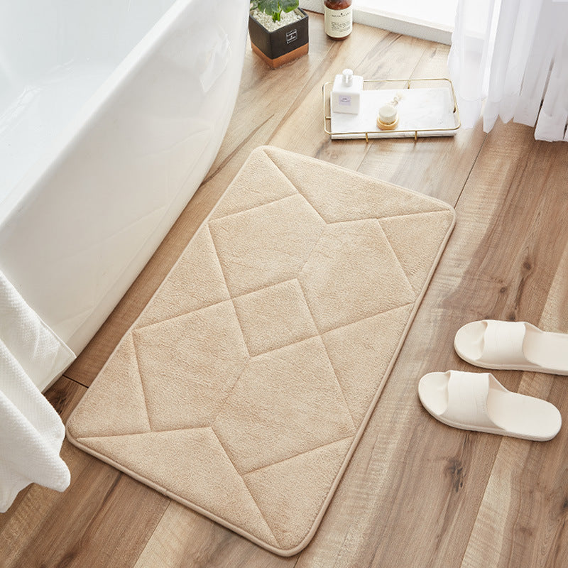 Feblilac Rectangular Solid Geometric Pattern Memory Foam Tufted Bath Mat - view 5