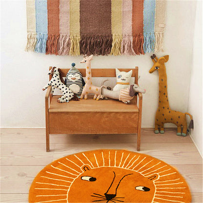 Multi-Colored Childrens Room Rug Relaxing Animal Print Area Carpet Cotton Blend Anti-Slip Backing Indoor Rug - Clearhalo - 'Area Rug' - 'Rug' - 2207919