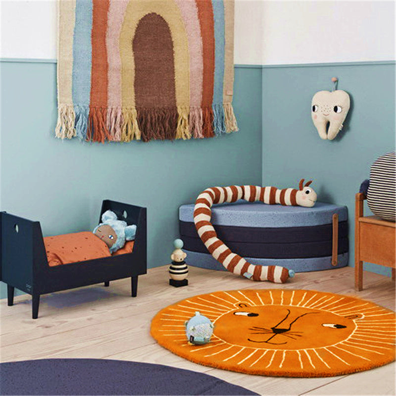 Multi-Colored Childrens Room Rug Relaxing Animal Print Area Carpet Cotton Blend Anti-Slip Backing Indoor Rug - Clearhalo - 'Area Rug' - 'Rug' - 2207923
