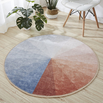 Cute Cartoon Printed Rug Multi-Color Cotton Blend Indoor Rug Non-Slip Backing Easy Care Carpet with Border for Room