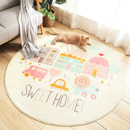 Multi Colored Nursery Rug Novelty Cartoon Animal Pattern Carpet Polyster Non-Slip Backing Machine Washable Rug - Clearhalo - 'Area Rug' - 'Rug' - 2207939