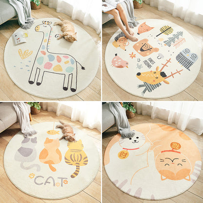 Multi Colored Nursery Rug Novelty Cartoon Animal Pattern Carpet Polyster Non-Slip Backing Machine Washable Rug - Clearhalo - 'Area Rug' - 'Rug' - 2207940