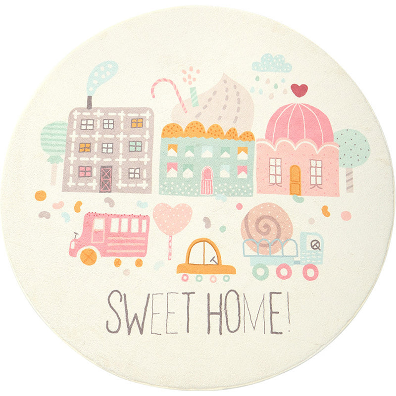 Multi Colored Nursery Rug Novelty Cartoon Animal Pattern Carpet Polyst ...