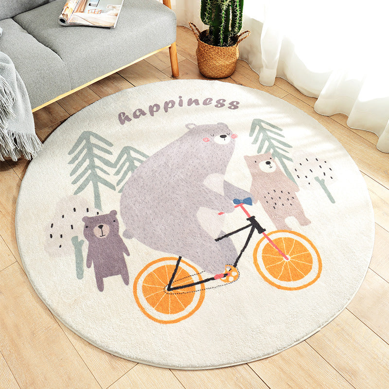 Multi Colored Nursery Rug Novelty Cartoon Animal Pattern Carpet Polyster Non-Slip Backing Machine Washable Rug - Clearhalo - 'Area Rug' - 'Rug' - 2207944