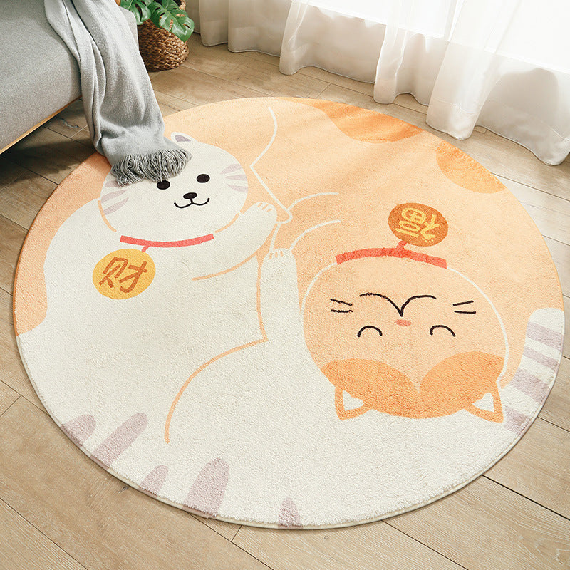 Multi Colored Nursery Rug Novelty Cartoon Animal Pattern Carpet Polyster Non-Slip Backing Machine Washable Rug - Clearhalo - 'Area Rug' - 'Rug' - 2207945