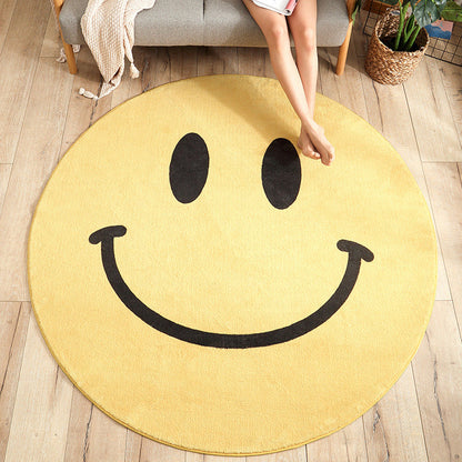 Multi Colored Nursery Rug Novelty Cartoon Animal Pattern Carpet Polyster Non-Slip Backing Machine Washable Rug - Yellow - Clearhalo - 'Area Rug' - 'Rug' - 2207949