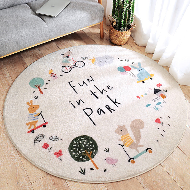 Multi Colored Nursery Rug Novelty Cartoon Animal Pattern Carpet Polyster Non-Slip Backing Machine Washable Rug - Clearhalo - 'Area Rug' - 'Rug' - 2207956