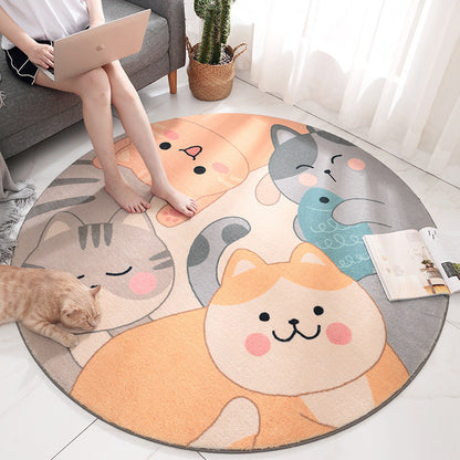 Lovely Cartoon Printed Rug Multi-Colored Lamb Wool Carpet Washable Anti-Slip Area Rug for Childrens Bedroom - Clearhalo - 'Area Rug' - 'Rug' - 2207958