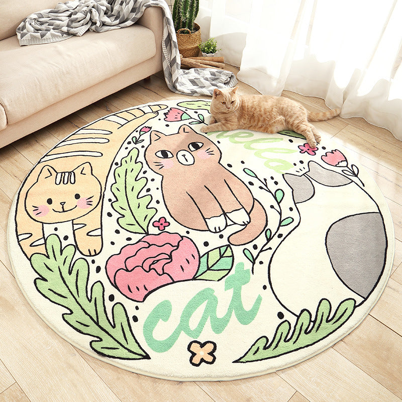 Lovely Cartoon Printed Rug Multi-Colored Lamb Wool Carpet Washable Anti-Slip Area Rug for Childrens Bedroom - Clearhalo - 'Area Rug' - 'Rug' - 2207965