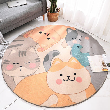 Lovely Cartoon Printed Rug Multi-Colored Lamb Wool Carpet Washable Anti-Slip Area Rug for Childrens Bedroom - Yellow - Clearhalo - 'Area Rug' - 'Rug' - 2207969