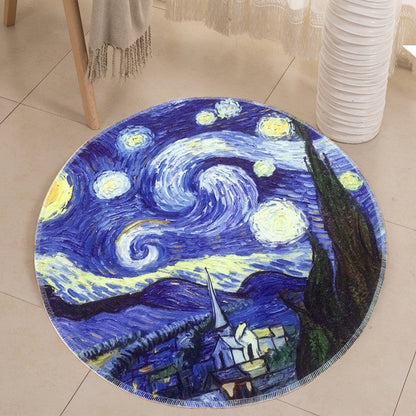 Abstract Bedroom Rug Multi Colored Cartoon Animal Print Indoor Rug Polypropylene Non-Slip Pet Friendly Carpet - Blue-Yellow - Clearhalo - 'Area Rug' - 'Rug' - 2207978