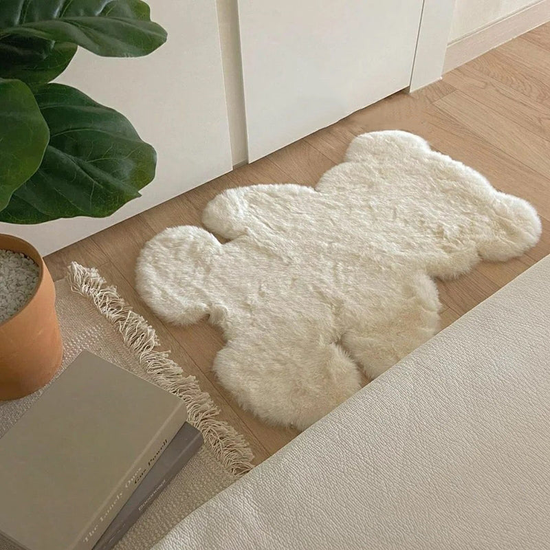 Bear Shape Plain Rug Multi Color Calming Area Carpet Cotton Blend Pet Friendly Machine Washable Rug for Kids Bedroom - Clearhalo - 'Area Rug' - 'Rug' - 2207994