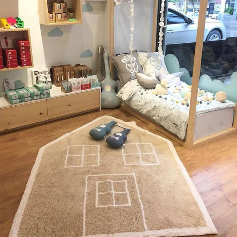 Cute Geo Printed Rug Multi-Color Cotton Blend Carpet Non-Slip Washable Area Rug for Room Decor