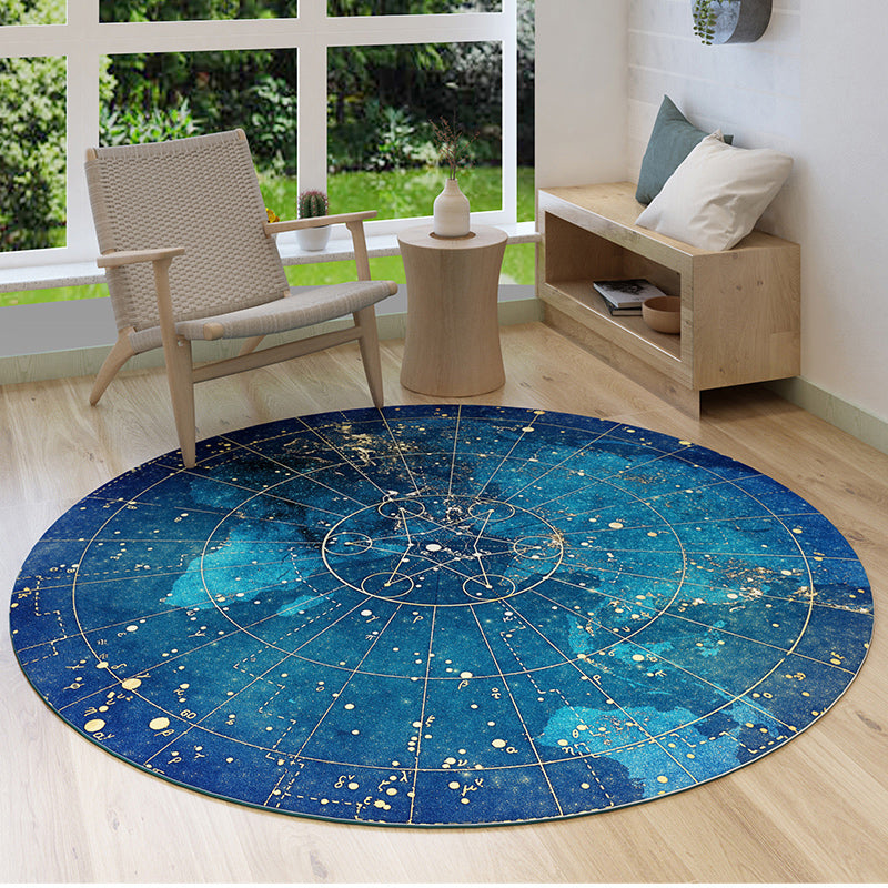 Casual Minimalist Rug Multi-Color Geometric Pattern Carpet Non-Slip Backing Area Rug for Bedroom - Dark Blue - Clearhalo - 'Area Rug' - 'Rug' - 2209023