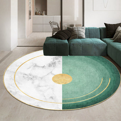 Casual Minimalist Rug Multi-Color Geometric Pattern Carpet Non-Slip Backing Area Rug for Bedroom - Green-White - Clearhalo - 'Area Rug' - 'Rug' - 2209030