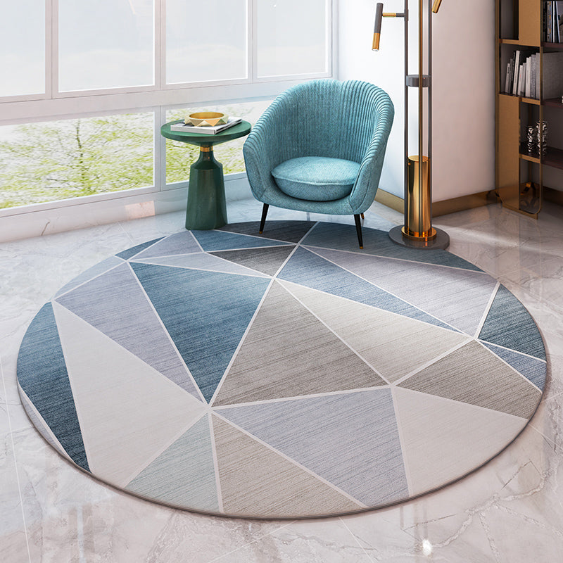 Casual Minimalist Rug Multi-Color Geometric Pattern Carpet Non-Slip Backing Area Rug for Bedroom - Gray Blue - Clearhalo - 'Area Rug' - 'Rug' - 2209032