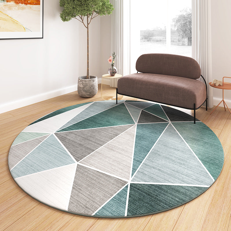 Casual Minimalist Rug Multi-Color Geometric Pattern Carpet Non-Slip Backing Area Rug for Bedroom - Gray-Green - Clearhalo - 'Area Rug' - 'Rug' - 2209033