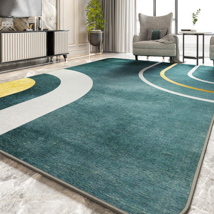 Multi Color Abstract Print Rug Polyster Simplicity Carpet Stain-Resistant Anti-Slip Rug for Living Room - Green-White - Clearhalo - 'Area Rug' - 'Rug' - 2209080