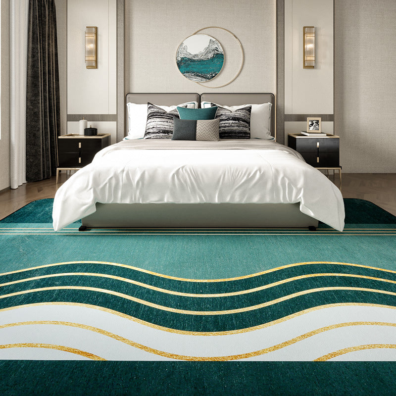 Multi Color Abstract Print Rug Polyster Simplicity Carpet Stain-Resistant Anti-Slip Rug for Living Room - White - Clearhalo - 'Area Rug' - 'Rug' - 2209081