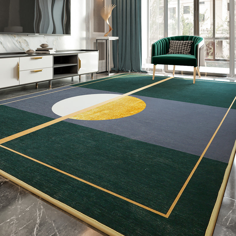 Multi Color Abstract Print Rug Polyster Simplicity Carpet Stain-Resistant Anti-Slip Rug for Living Room - Blue-Green - Clearhalo - 'Area Rug' - 'Rug' - 2209082