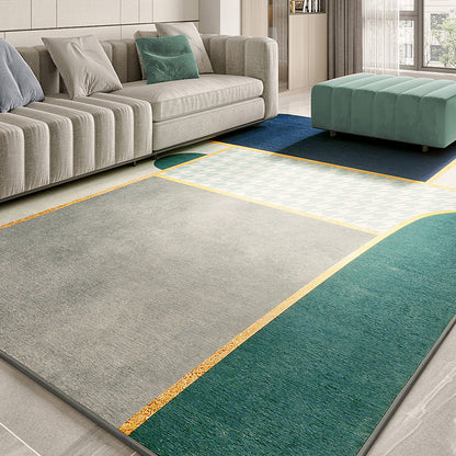 Multi Color Abstract Print Rug Polyster Simplicity Carpet Stain-Resistant Anti-Slip Rug for Living Room - Gray-Blue - Clearhalo - 'Area Rug' - 'Rug' - 2209083