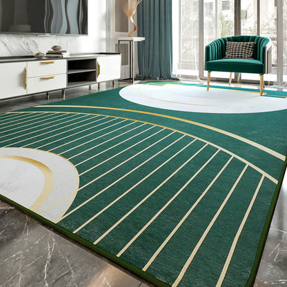Multi Color Abstract Print Rug Polyster Simplicity Carpet Stain-Resistant Anti-Slip Rug for Living Room - Blackish Green - Clearhalo - 'Area Rug' - 'Rug' - 2209087