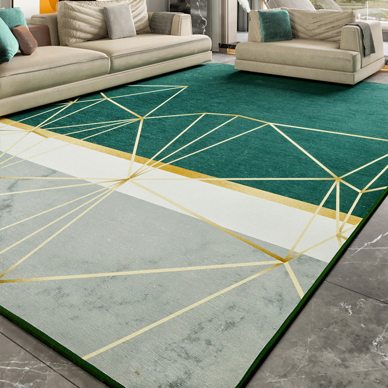 Multi Color Abstract Print Rug Polyster Simplicity Carpet Stain-Resistant Anti-Slip Rug for Living Room - Gray-Green - Clearhalo - 'Area Rug' - 'Rug' - 2209089