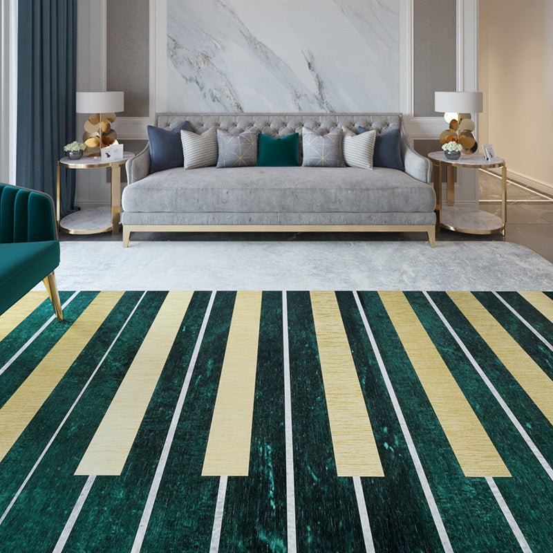 Multi Color Abstract Print Rug Polyster Simplicity Carpet Stain-Resistant Anti-Slip Rug for Living Room - Dark Green - Clearhalo - 'Area Rug' - 'Rug' - 2209090