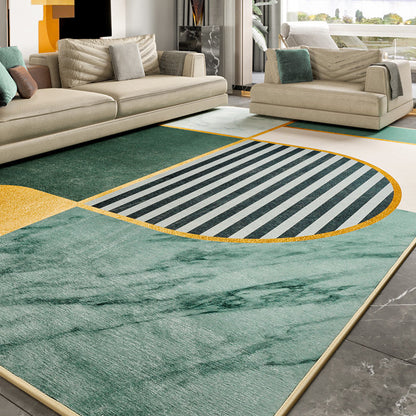 Multi Color Abstract Print Rug Polyster Simplicity Carpet Stain-Resistant Anti-Slip Rug for Living Room - Green-Yellow - Clearhalo - 'Area Rug' - 'Rug' - 2209091