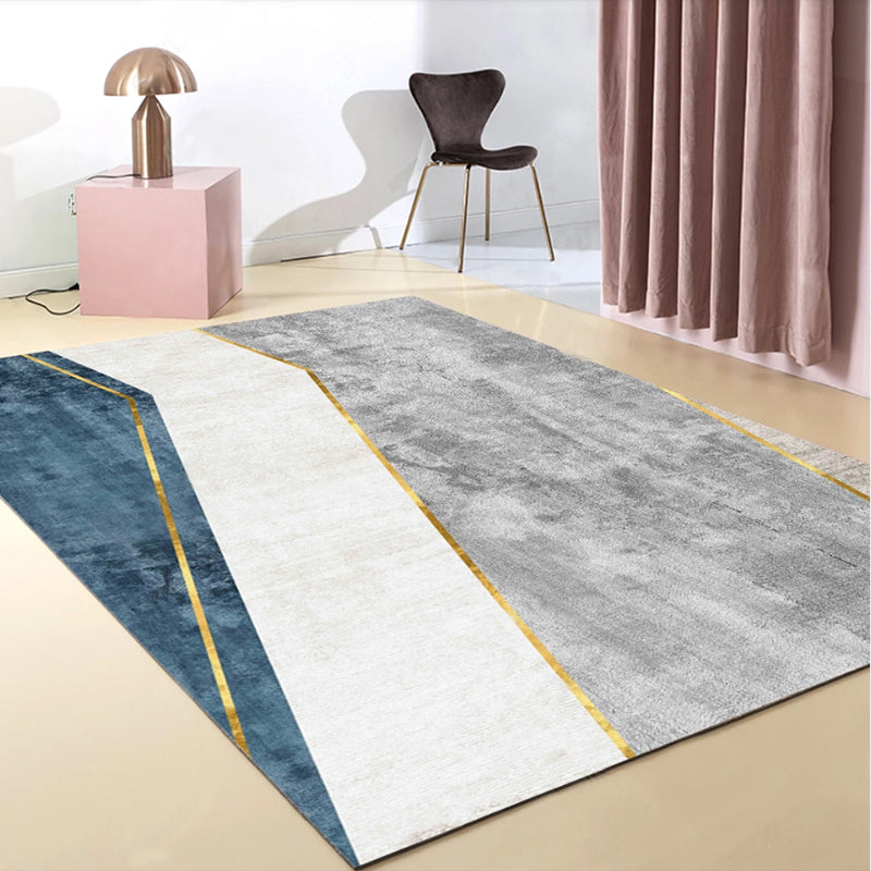 Creative Room Decoration Rug Multi Colored Geo Patterned Area Carpet Cotton Blend Non-Slip Pet Friendly Rug