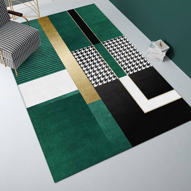 Multi-Color Bedroom Rug Nordic Geometric Printed Carpet Cotton Blend Non-Slip Backing Easy Care Area Rug - Clearhalo - 'Area Rug' - 'Rug' - 2209135