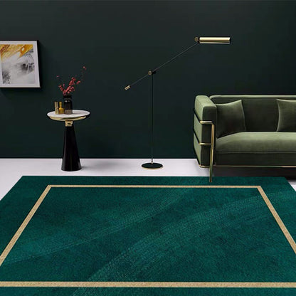 Blackish Green Living Room Rug Trendy Geo Pattern Area Carpet Cotton Blend Pet Friendly Rug - Clearhalo - 'Area Rug' - 'Rug' - 2209143