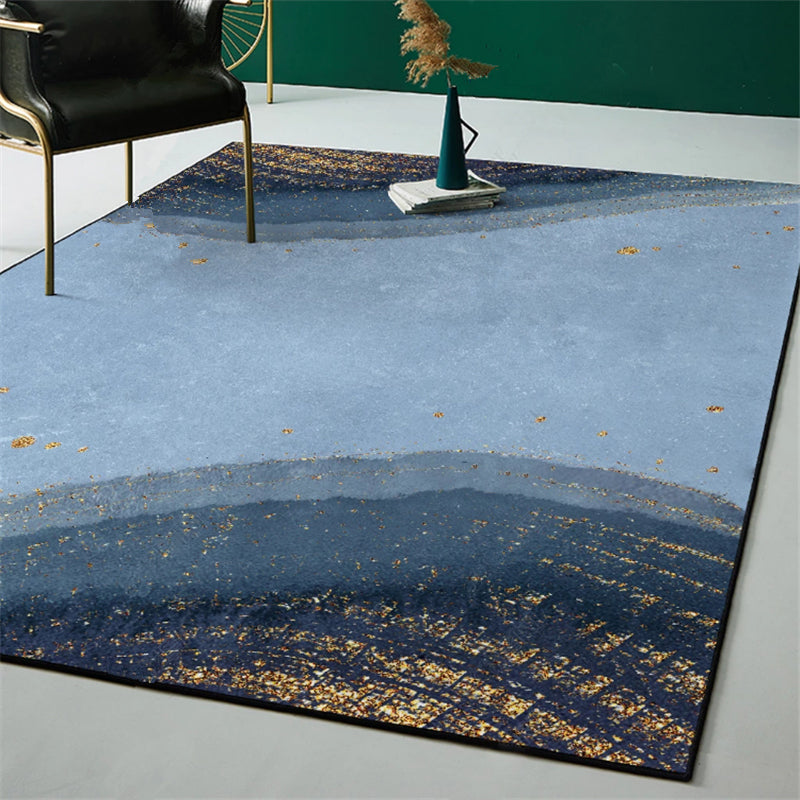 Multi-Colored Room Rug Contemporary Geo Print Carpet Polyster Machine Washable Pet Friendly Indoor Rug - Blue - Clearhalo - 'Area Rug' - 'Rug' - 2209168