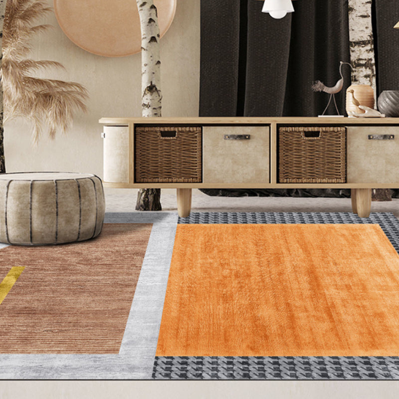 Multi-Colored Room Rug Contemporary Geo Print Carpet Polyster Machine Washable Pet Friendly Indoor Rug - Orange - Clearhalo - 'Area Rug' - 'Rug' - 2209170