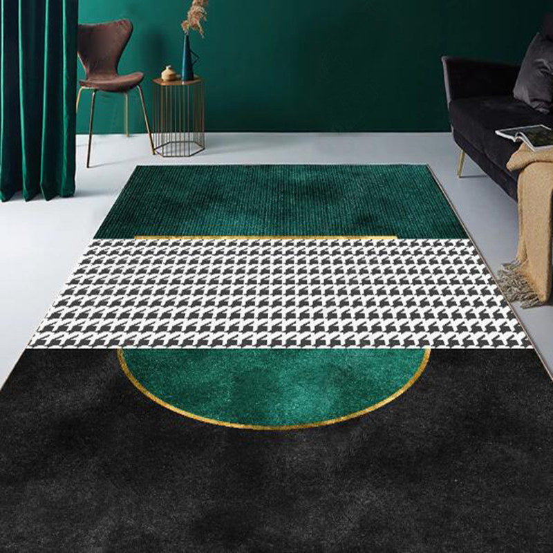 Novelty Bedroom Rug Multi-Colored Geometric Print Indoor Rug Synthetics Anti-Slip Backing Washable Carpet - view 4