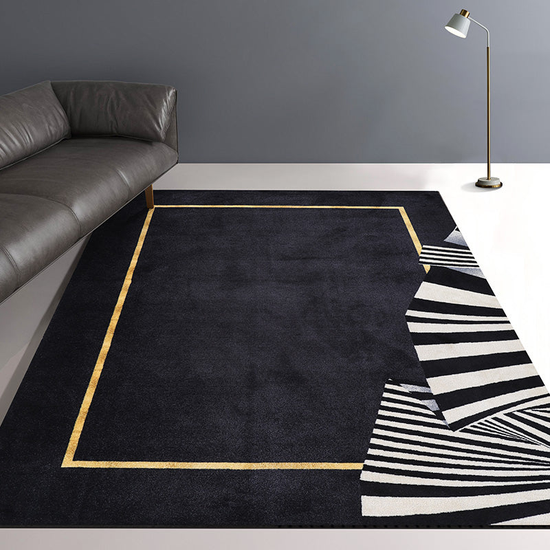 Multi Color Modern Rug Synthetics Geo Printed Carpet Pet Friendly Machine Washable Indoor Rug for Room - Black - Clearhalo - 'Area Rug' - 'Rug' - 2209216