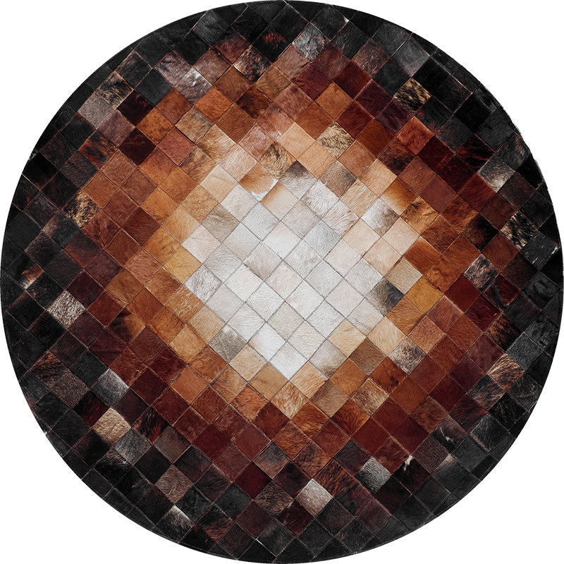 Multi Colored Parlor Rug Western Geo Printed Area Carpet Cowhide Pet Friendly Easy Care Indoor Rug - Brown - Clearhalo - 'Area Rug' - 'Rug' - 2213133