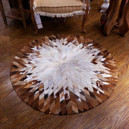 Multi Colored Parlor Rug Western Geo Printed Area Carpet Cowhide Pet Friendly Easy Care Indoor Rug - White - Clearhalo - 'Area Rug' - 'Rug' - 2213141