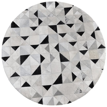 Multi Colored Parlor Rug Western Geo Printed Area Carpet Cowhide Pet Friendly Easy Care Indoor Rug - Black Gray-White - Clearhalo - 'Area Rug' - 'Rug' - 2213144