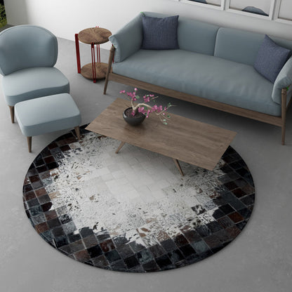 Rustic Look Geo Printed Rug Multi-Color Cowhide Indoor Rug Stain-Resistant Pet Friendly Carpet for Decoration White Clearhalo 'Area Rug' 'Rug' 2213147
