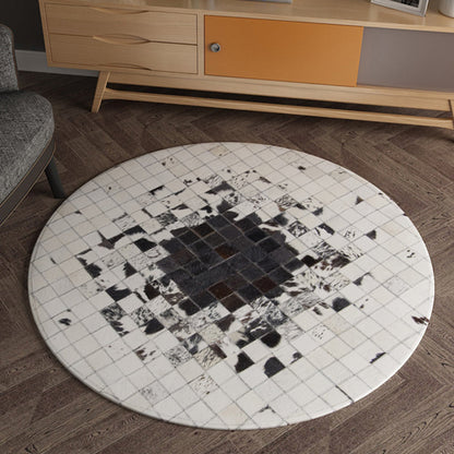 Rustic Look Geo Printed Rug Multi-Color Cowhide Indoor Rug Stain-Resistant Pet Friendly Carpet for Decoration Black-White Clearhalo 'Area Rug' 'Rug' 2213151
