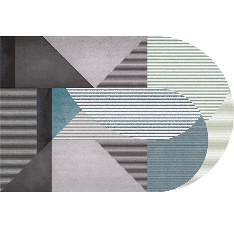 Simple Luxe Rug Multi Colored Geometric Patterned Area Rug Easy Care Pet Friendly Indoor Rug for Living Room Gray-Green Clearhalo 'Area Rug' 'Rug' 2213495