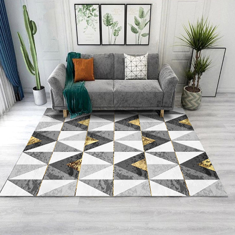 Living Room Rug Western Abstract Pattern Carpet Polypropylene Rug - Grey - Clearhalo - 'Area Rug' - 'Rug' - 2213687