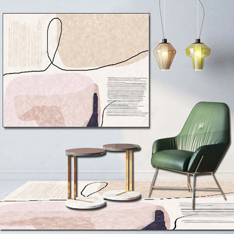 Living Room Rug Western Abstract Pattern Carpet Polypropylene Rug - Light Pink - Clearhalo - 'Area Rug' - 'Rug' - 2213690