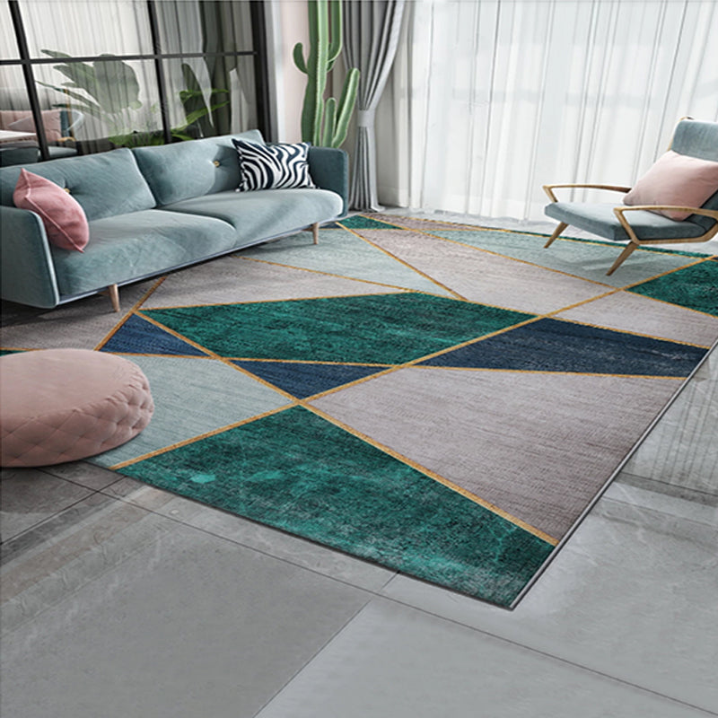 Living Room Rug Western Abstract Pattern Carpet Polypropylene Rug - Dark Blue - Clearhalo - 'Area Rug' - 'Rug' - 2213692